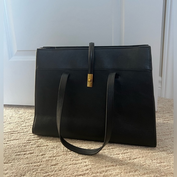 Mango black leather tote bag 15” by 11.5” by 5.5” - Picture 2 of 7